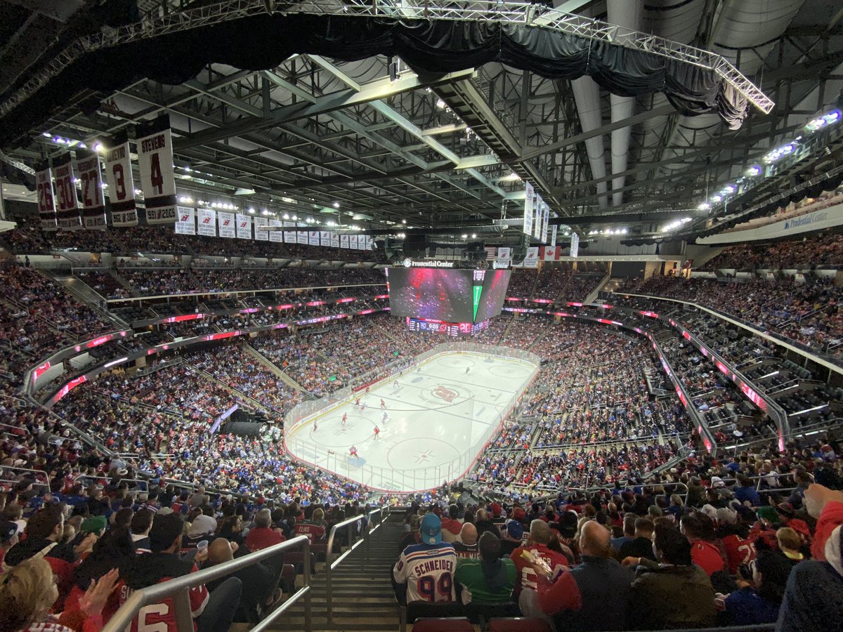 JohnCerilli's tweet photo. #Hockey night in #Newark last night with fellow #Marvelite, @mbuckweitz. Unfortunately, his #Devils posted their first win of the season at the hands of my #NYRangers by a score of 5-2. Always a fun time at the #PrudentialCenter, though. #NYR #LGR #NHL 🏒 🥅 https://t.co/ou735Y8AXM