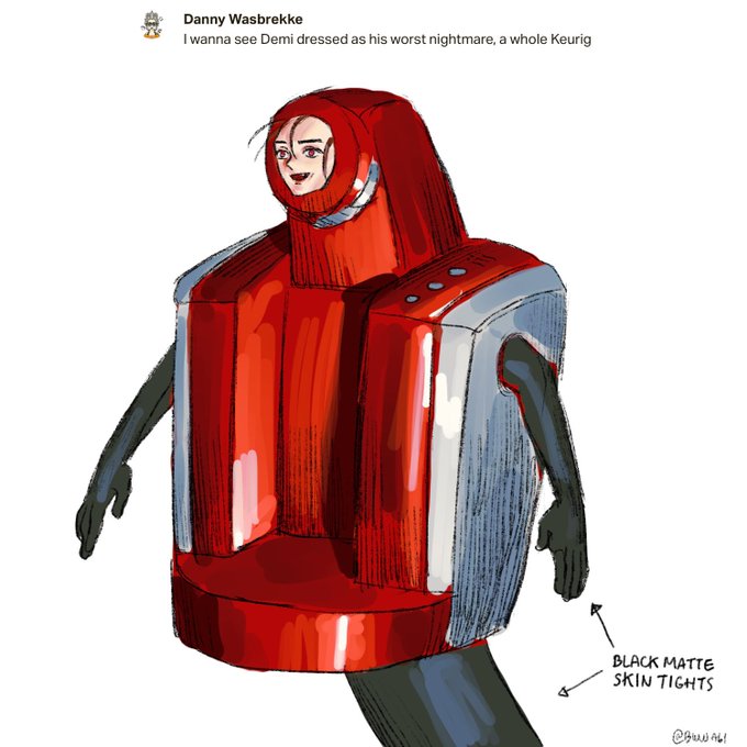Patron requested Demitassé dressed up as a keurig 
