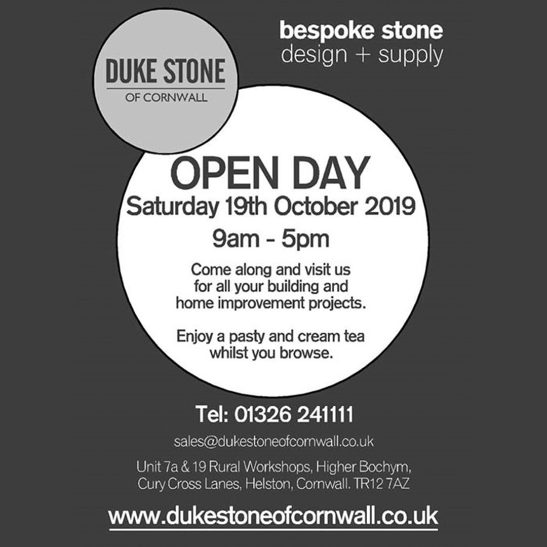 ⭐️ THIS WEEKEND! ⭐️

Our headline sponsors @dukestoneofcornwall have their open day- not to miss if you are looking for quality bespoke stone