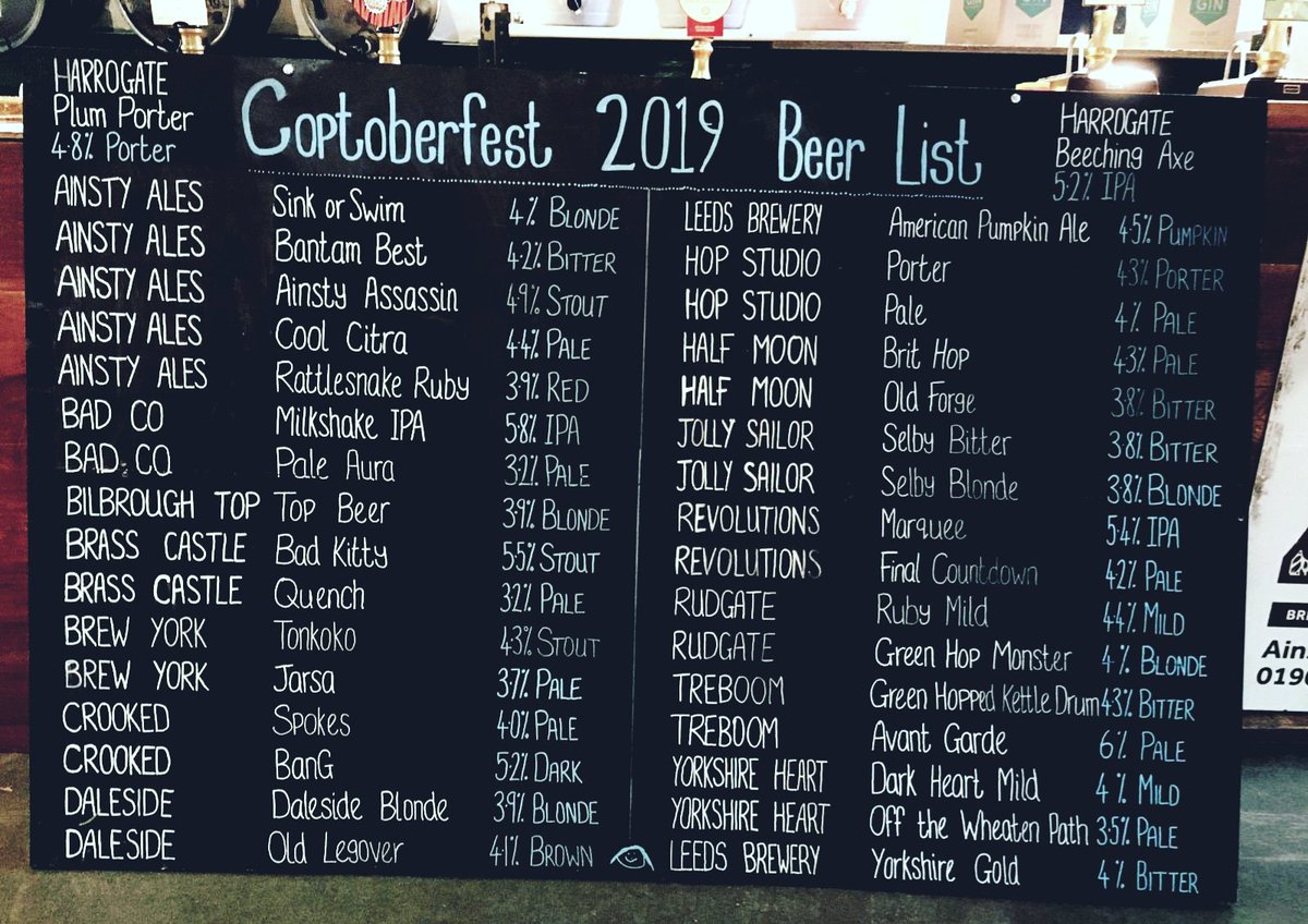 Coptoberfest's tweet photo. THE BEERS! .... starting today at 2pm &amp; tomorrow at 12 noon  #coptoberfest #charity #beerfest #york @VisitYork @copcarnival @CopSinkorSwim @CopmanthorpePC @Green4COP @Green4COP @CopLibrary @CopmanWard 🥰 https://t.co/sBZW41OMMY