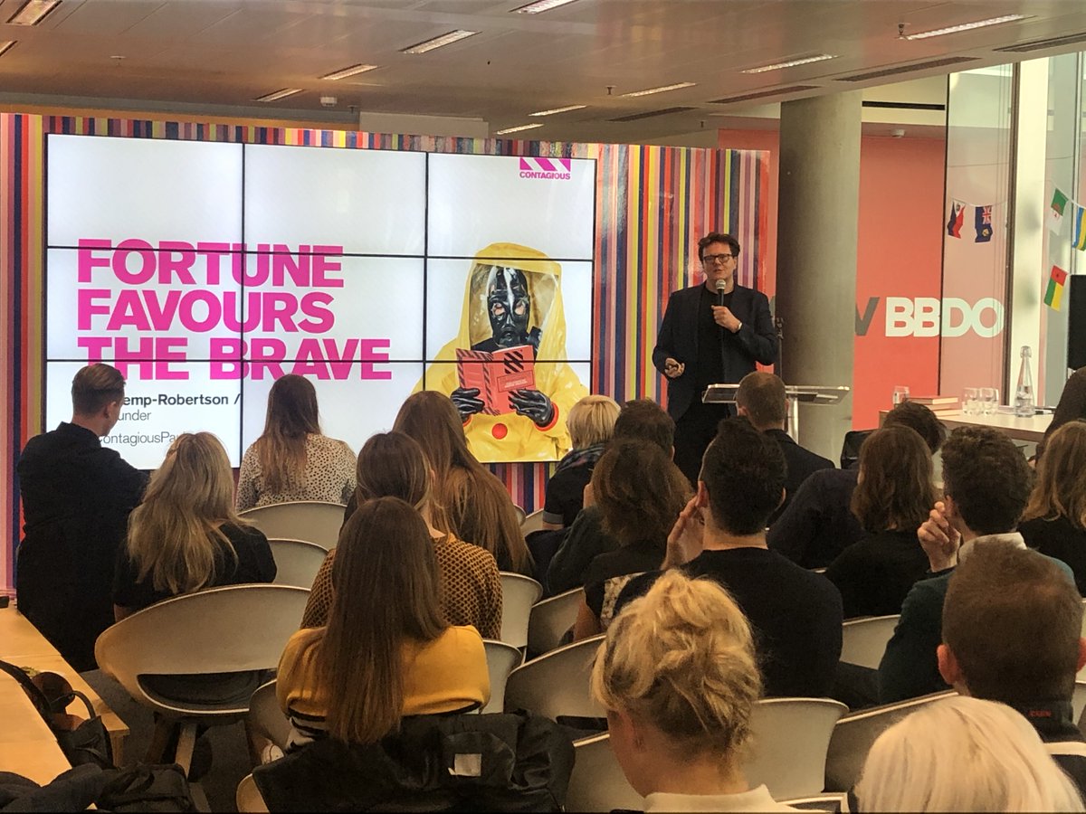 AMV_BBDO's tweet photo. 'The biggest risk for a brand is people being indifferent about it' - @eatbigfish &amp; @contagious in the house talking effectiveness, breaking the rules, and not playing it safe - also joined by @tmffa and @mgxrvl sharing the story of Viva La Vulva. #RiskyBusiness #AMVLearn https://t.co/BpOUoCXOTo