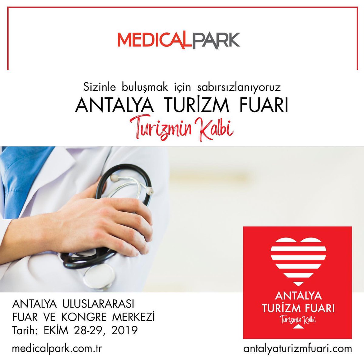 Antalya Turizm Fuarı (@atftourismfair) on Twitter photo Medical Park Hastaneler Grubu 28 - 29 Ekim 2019 tarihlerinde düzenlenecek olan "Antalya Turizm Fuarı"nda sizlerle buluşmak için sabırsızlanıyor.
♦️
#turizminkalbi #theheartoftourism
♦️
<a href="/ANFASFUARCILIK/">ANFAŞ - ANTALYA EXPO CENTER</a> , <a href="/MedicalParkHG/">Medical Park</a> Medical Park Hastaneler Grubu 28 - 29 Ekim 2019 tarihlerinde düzenlenecek olan "Antalya Turizm Fuarı"nda sizlerle buluşmak için sabırsızlanıyor.
♦️
#turizminkalbi #theheartoftourism
♦️
<a href="/ANFASFUARCILIK/">ANFAŞ - ANTALYA EXPO CENTER</a> , <a href="/MedicalParkHG/">Medical Park</a>