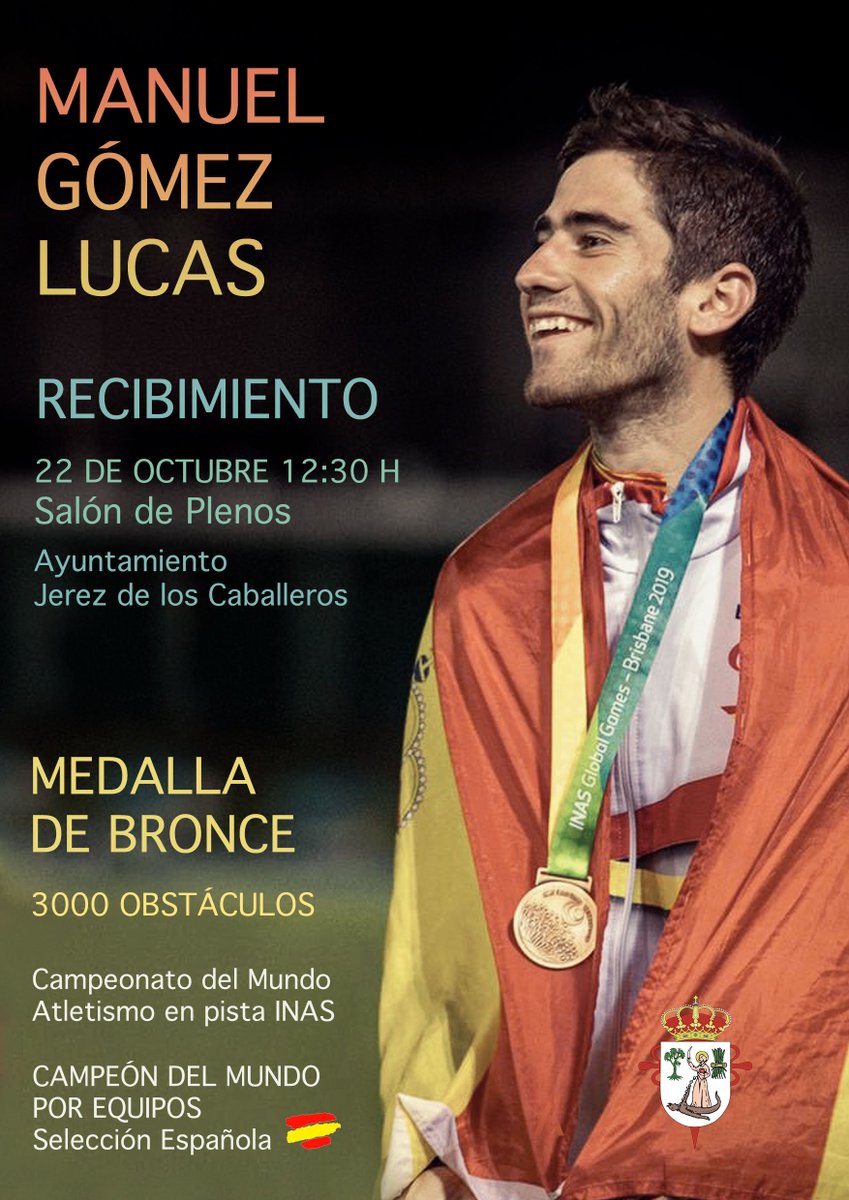 👉 El equipo municipal de gobierno del Ayuntamiento de Jerez de los Caballeros informa de la decisión adoptada hoy viernes en junta de gobierno, para la celebración de un acto de reconocimiento público al atleta jerezano Manuel Gómez Lucas ‼️ 🎥 Video: ow.ly/yCZG30pJRCb