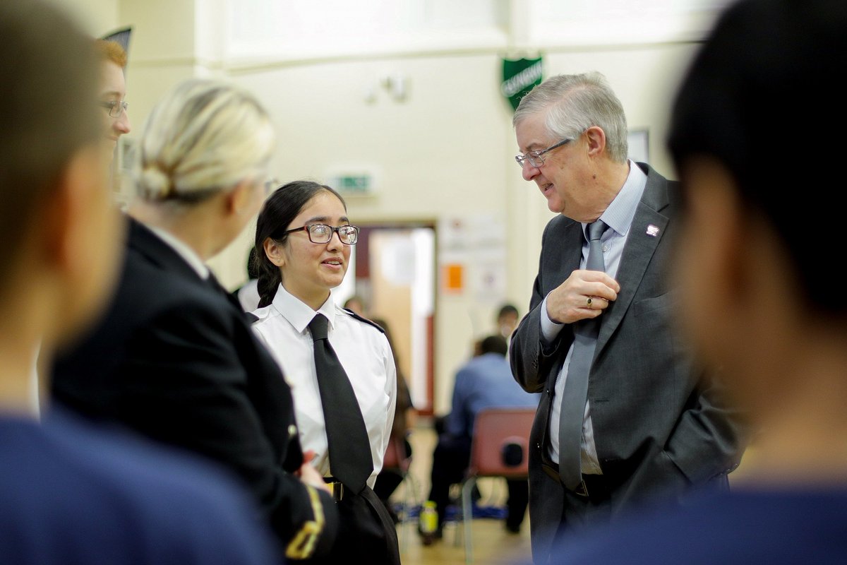 Eluned Morgan (@prifweinidog) on Twitter photo Really enjoyed visiting the Royal Navy combined Cadet force detachment at Fitzalan High School earlier this week.
Great to hear their views on our new Youth Work Strategy for Wales.
Thank you <a href="/Fitzalan_CCF/">Fitzalan CCF</a> CF for the welcome, and for teaching me some new skills! Really enjoyed visiting the Royal Navy combined Cadet force detachment at Fitzalan High School earlier this week.
Great to hear their views on our new Youth Work Strategy for Wales.
Thank you <a href="/Fitzalan_CCF/">Fitzalan CCF</a> CF for the welcome, and for teaching me some new skills!