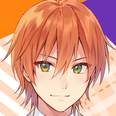 1boy solo green eyes male focus smile looking at viewer orange hair  illustration images