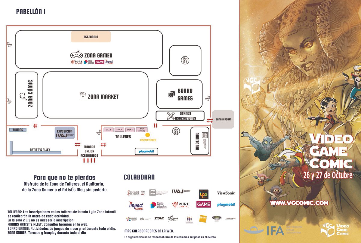 VGComic_ES's tweet photo. 🔶 Plano #VGComic2019 🔶
La VI edición de #VGC19 viene cargada de contenido y entretenimiento, para que no te pierdas nada... ¡Te dejamos este plano con las zonas principales! 📍🗺️
¿Tienes ya tu entrada? 🧧😜 https://t.co/g4LNNTm8aG https://t.co/48iFZbl83k