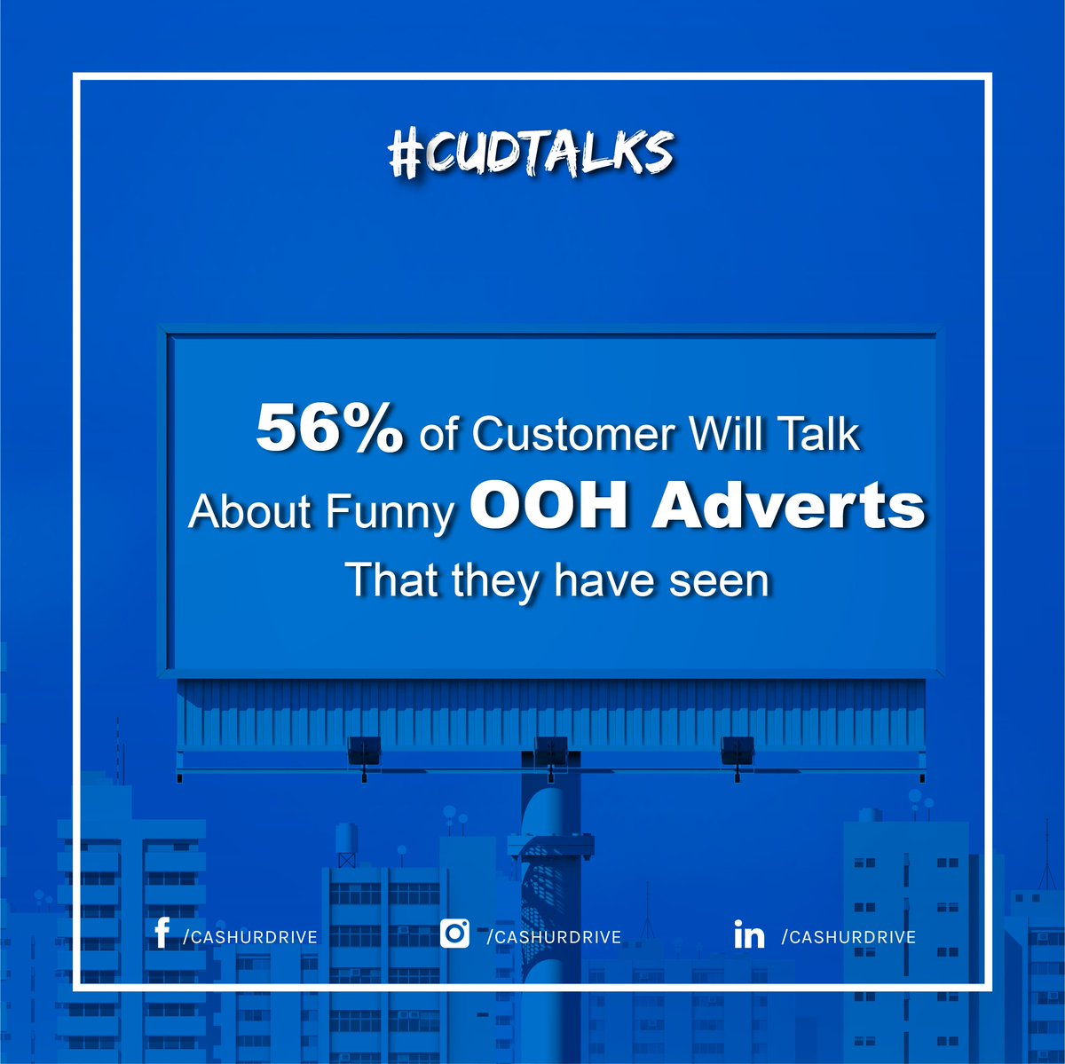 56% of Customer Will Talk About Funny OOH Adverts That they have seen.
Catch up with all the #OOHadvertisingBuzz with Cashurdrive.
.
.
#outdooradvertising #CUDTalks #cashurdrive #caradvertising #modifiedcars #carwraps #wrapcar #transitads #AdvertisingAgency #funny