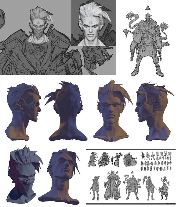 Ehh, more Zbrush messing arounds~ continuing quick models based on original character sketches
(Boy the next ones are gonna be challenging >.>", but this is turning out to be a fun project) 