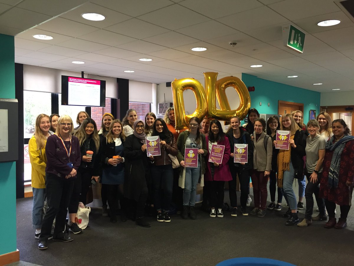 Students and staff at UoR raising awareness of DLD #DevLangDis #DLDYouAndMe #DLDawarenessday