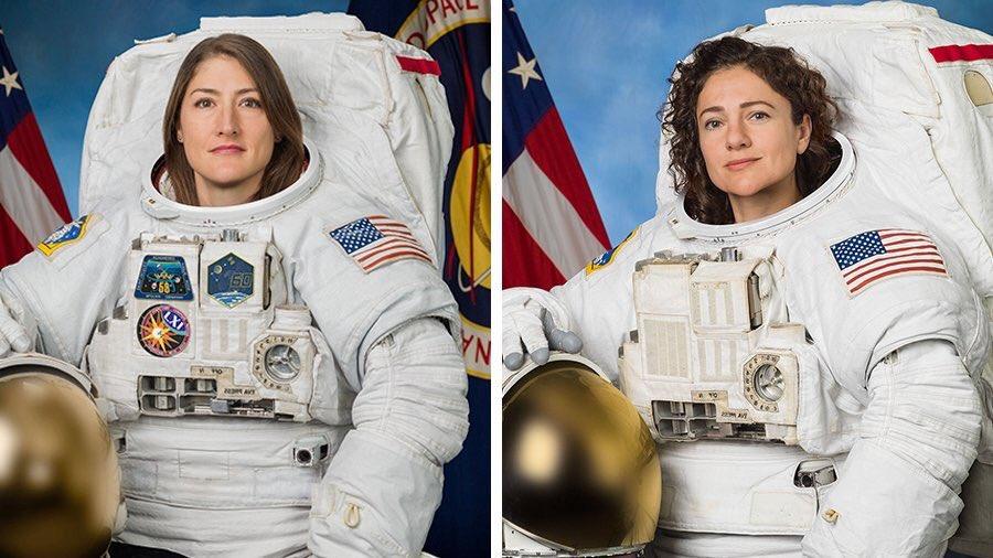 DesignMuseum's tweet photo. Making history #otd | NASA launches first all-female spacewalk with @Astro_Christina and @Astro_Jessica, to replace a faulty battery charge-discharge unit outside the @Space_Station. 
---
Will there be an all-female crew going to Mars in the future too?
#GenerationMars https://t.co/rLKuUhpwWF