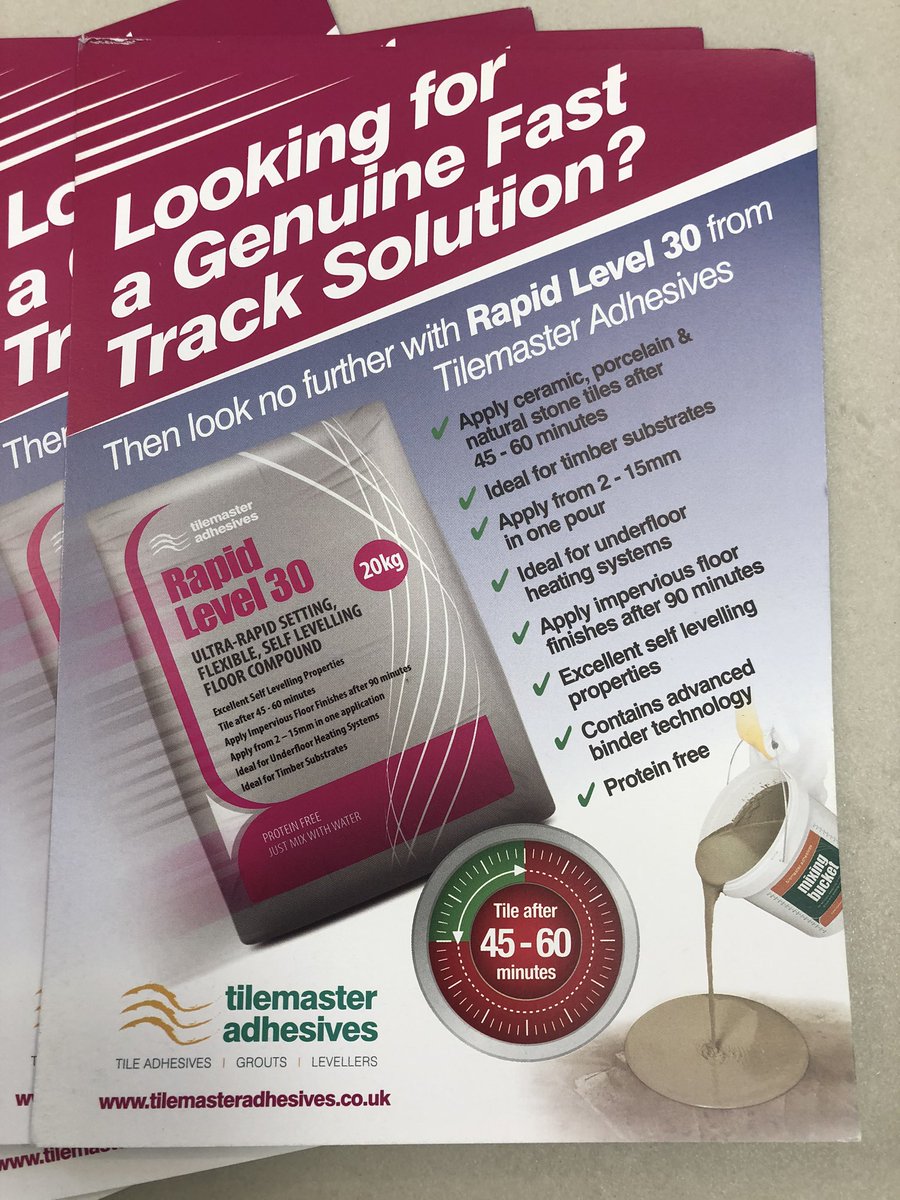 Looking for a genuine fast track solution to levelling?! Then look no further with Rapid Level 30 now available in store.
#levellingcompound #floor #rapid #cornwalltiler #cornwallbuilders #cornwall #tileshop #cornwalltileshop #cornwalltileshowroom #trade #retail