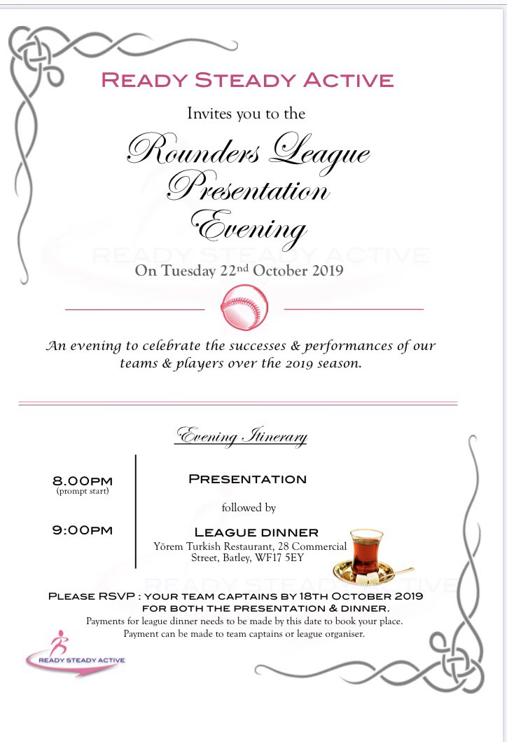 readystdyactive's tweet photo. We’ve been polishing the silverware ahead of the -
Ready Steady Active Rounders League presentation evening! 🏆
We’re looking forward to spending the evening with our teams and celebrating their achievements this season.
Who will take the silverware home this year ?!! ⚾️🏆 https://t.co/SMV43izJS2