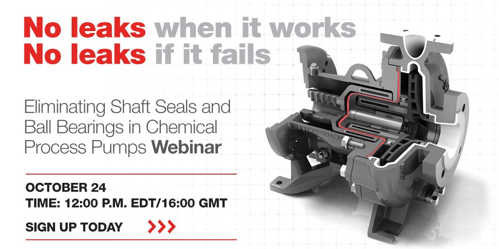 Flowserve's tweet image. Sign up for our Oct. 24 webinar, Eliminating Shaft Seals &amp;amp; Ball Bearings. Learn how thrust balancing improves upset forgiveness to enable sealless #chemical #ProcessPumps to handle corrosive, volatile and solids-laden liquids: ow.ly/VbqC50wOsZG
