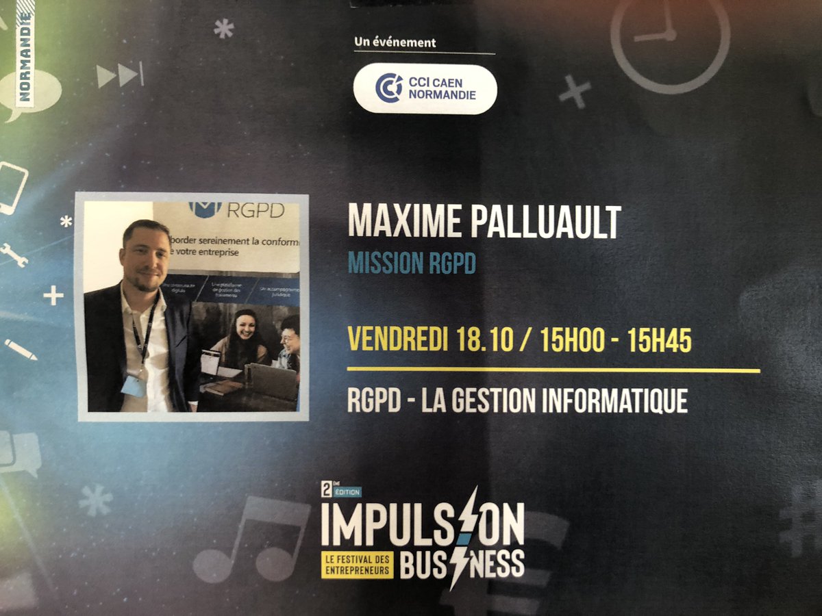 🗓 [EVENT #RGPD] 

En direct de l’atelier #RGPD pour la 2e édition #IBFEST @CCICaen 

co-animé par notre partenaire Julie Gringore Derby Avocats et Maxime Palluault <a href="/MissionRGPD/">Mission RGPD</a> 

#ATELIERIBFEST <a href="/SIMONASSOCIES/">Simon Associés</a> Réseau Simon Avocats