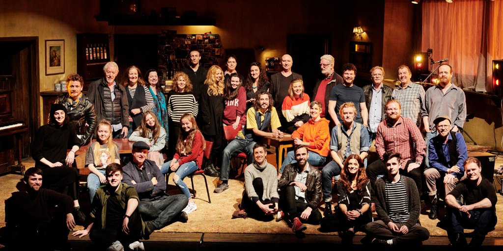AbbeyTheatre's tweet photo. We're celebrating one of our busiest periods, with 35 performers currently working in the rehearsal room &amp; on the Abbey &amp; Peacock Stages! Pictured are the #LastOrdersAtTheDockside, #DramaAtInish &amp; #RedemptionFalls casts!

Stay tuned for our 2020 season launch in the coming weeks. https://t.co/9iNdzhsW5e