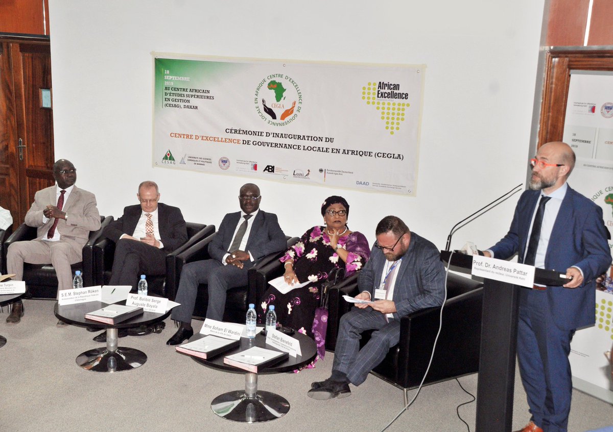 CEGLA2019's tweet photo. Ceremonial Inauguration of #CEGLA at #CESAG on 18 September 2019 and Signing of Partnership convention between #CESAG, University of Kehl, Municipalty of Dakar and the Union des Associations des Élus Locaux - Félicitations au #CEGLA
Some impressions of this unforgettable event! https://t.co/mc8QV1hOTQ