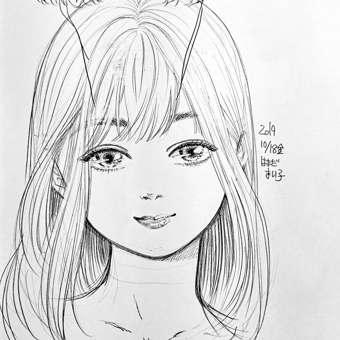 上に書いた絵で触角みたいになっているけどφ(..)
#イラスト好きさんと繋がりたい
#絵描きさんと繋がりたい 