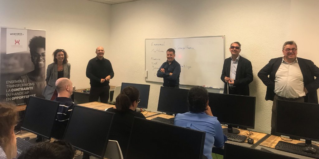 WebForce3's tweet photo. BLOG 🗞️ Lyon 📍 Retour sur la 1ère journée d'ouverture de session dédiée au public autiste #Asperger, en partenariat avec #Compethance.
⭐ Une #formation adaptée, récompensée par le label H+ Formation de @auvergnerhalpes.
Lire notre article 👉🏽 https://t.co/EGDE9z8ds7 https://t.co/PmxgTvT3ca