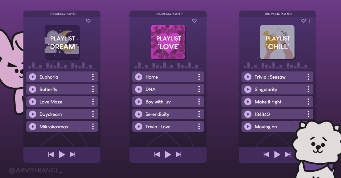 ARMYFRANCE_'s tweet photo. [#AMoodForABTSPlaylist]

Prêts à écouter les titres qui conviennent à votre humeur du moment ? 

Nous vous proposons 8 playlists qui ,nous l'espérons, vous plairont 😄 https://t.co/W2Lt7pWNo6