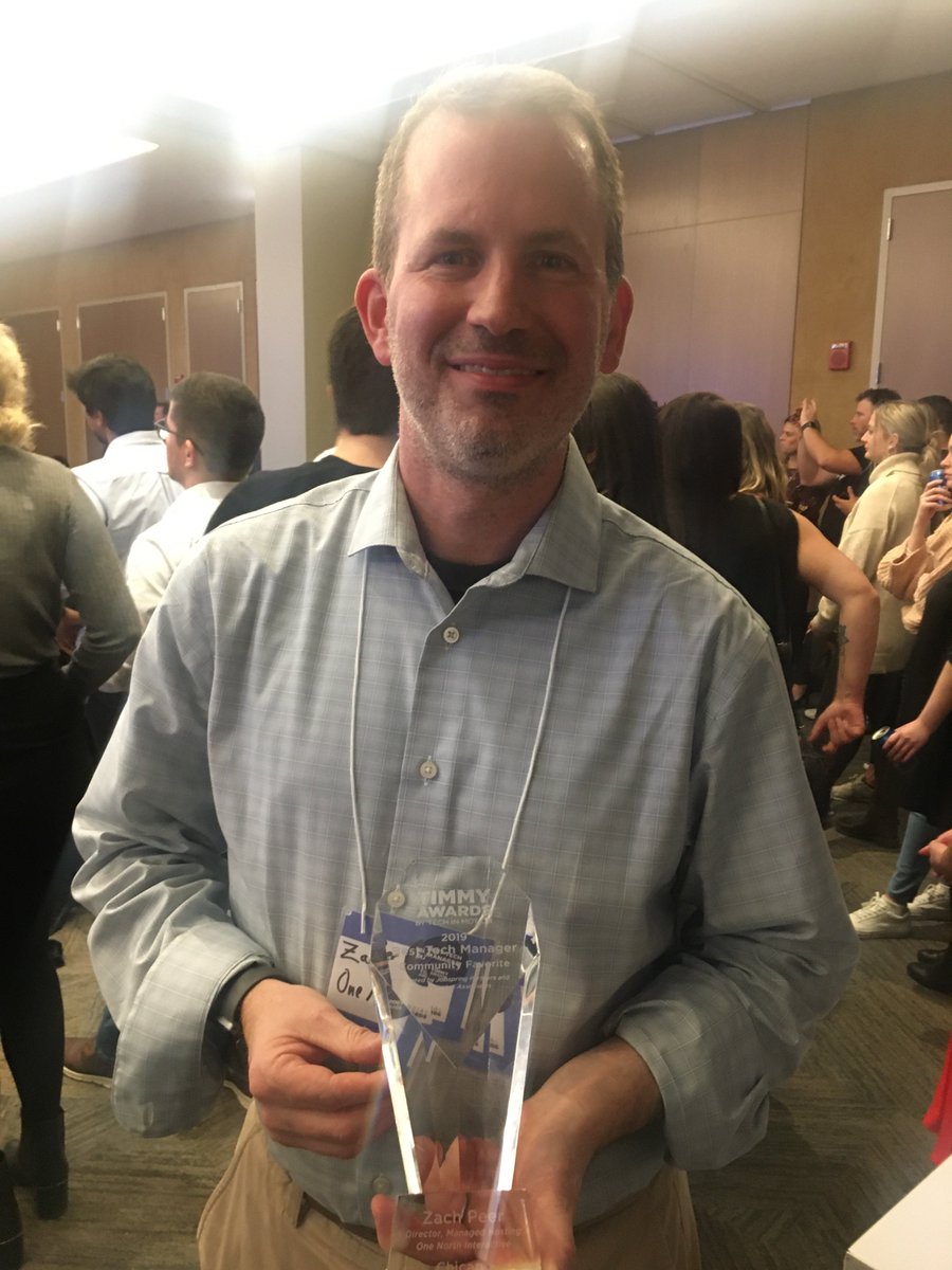 OneNorth's tweet photo. Thanks so much to everyone who helped us vote for Zach Peer in the @Tech_in_Motion #TimmyAwards. He took home last night's Community Favorite award for Best Tech Manager! Congrats, Zach - so well deserved! 🏆👏🎉 https://t.co/6y45HjpviI