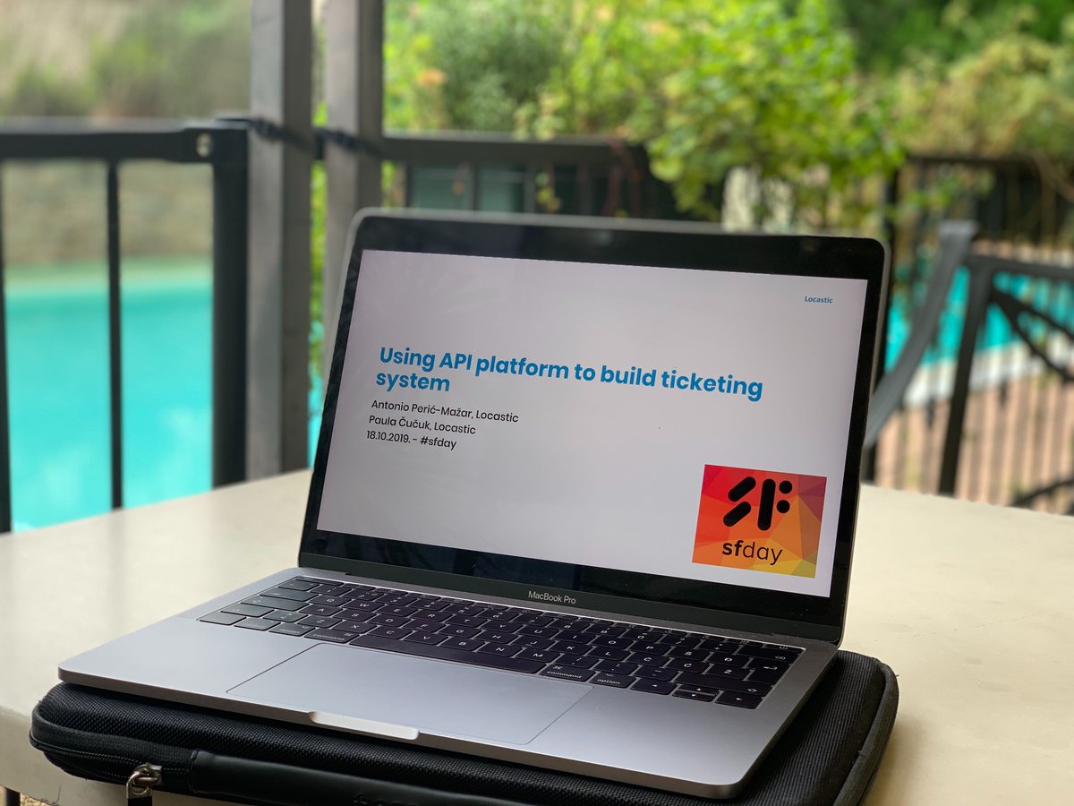 Locastic's tweet image. .@paulala_14 and @antonioperic are ready for their #APIplatform talk at @sfdayit.
They will showcase a few examples we built using API platform including a ticketing system for the world’s biggest bicycle marathon and a social network that's a mix of Tinder and FB Messenger.