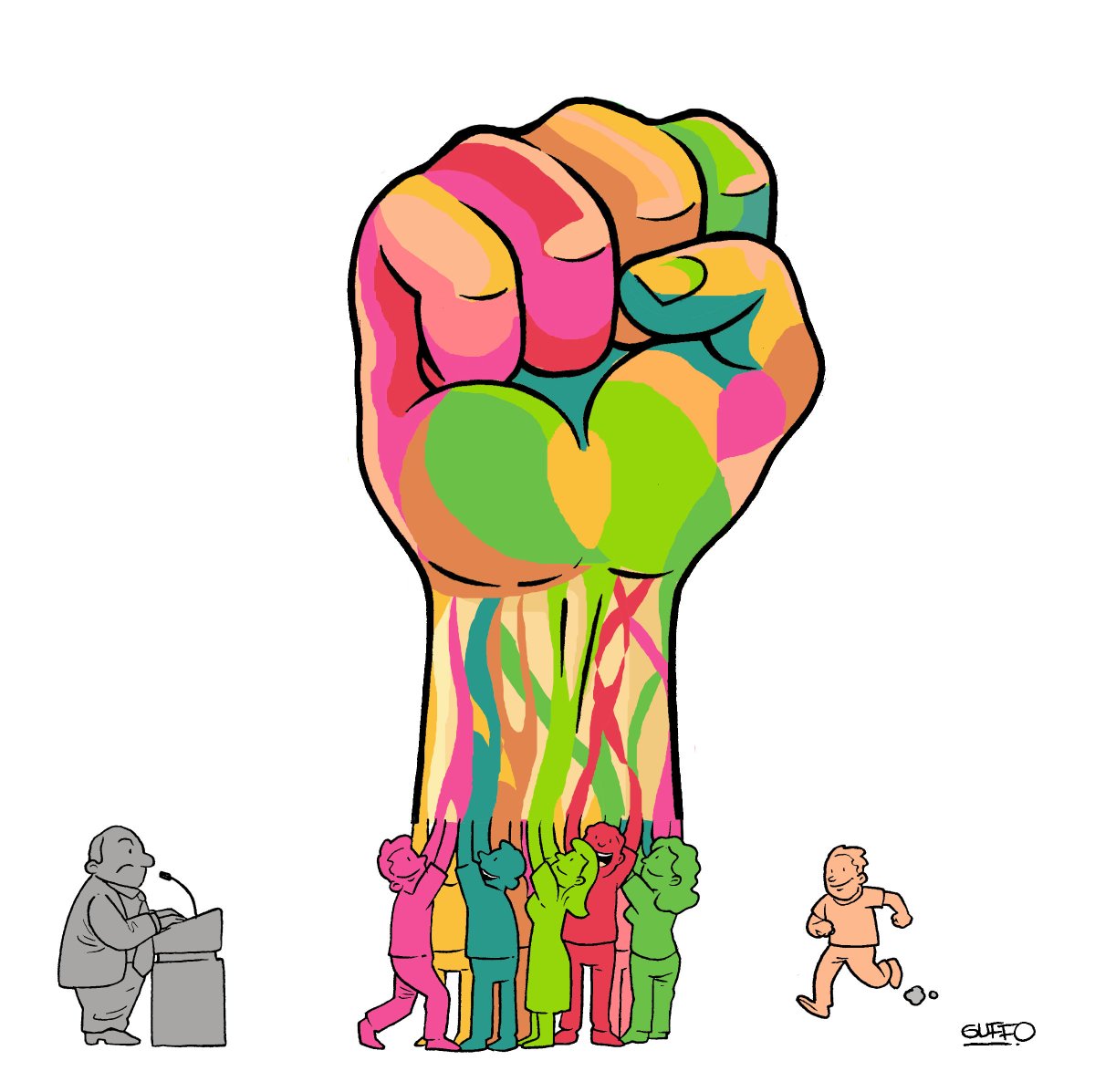 NLinGeneva's tweet photo. #Cartooning4HumanRights: 30 cartoons to illustrate the Universal Declaration of Human Rights. Art 21: Everyone has the right to partake in public affairs. Cartoon by #Guffo for @UNHumanRights & @Cartoonmovement #humanrights #Standup4HumanRights https://t.co/IBBWvUhowD
