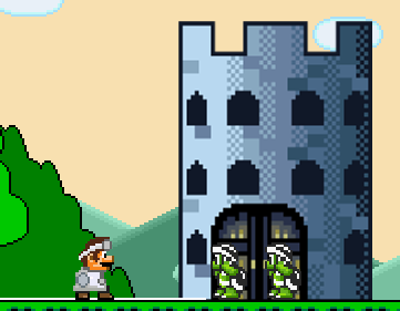 DocontheBlock's tweet image. What do you mean "Denied Entry"? We're fellow Marios! You're wearing the Elite Mario attire!