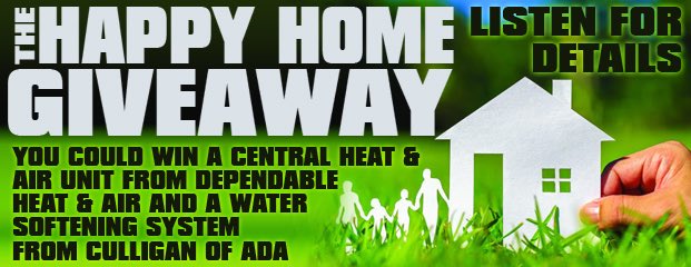 The Happy Home Giveaway is back!  Just listen and we will tell you when to call in to get registered to win