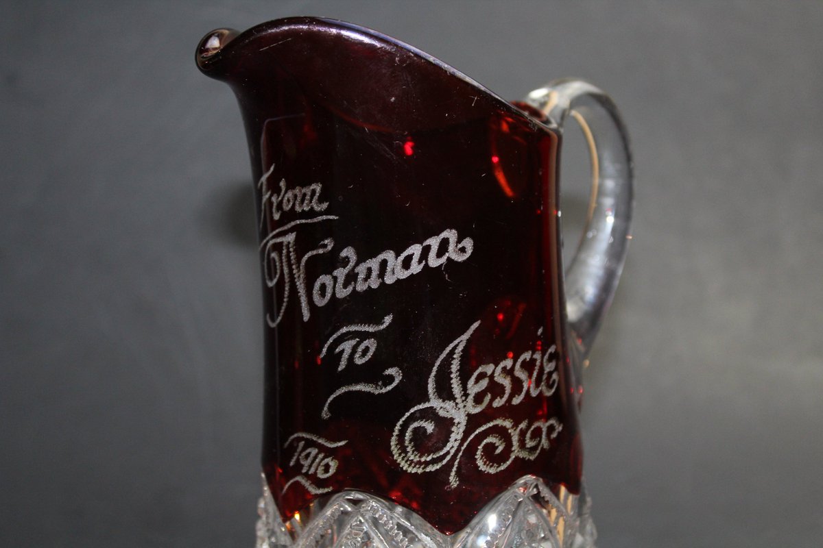Wisdom_Lane's tweet image. Vintage Ruby Flashed Ruby Stained Glass Tankard Style Pitcher With Button and Arches Pattern 1910 Souvenir Pitcher tuppu.net/33677f65 #Etsy #WisdomLane #RubyStained