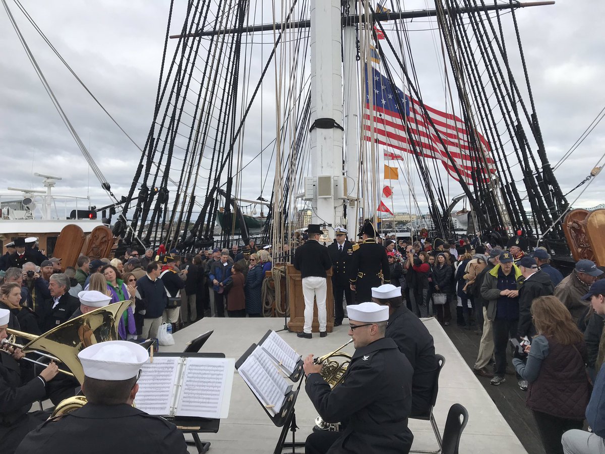 Happy 244th birthday <a href="/USNavy/">U.S. Navy</a>! And happy 222nd birthday to Old Ironsides herself! We are incredibly proud to celebrate both milestones underway with our wonderful guests to include the crew’s family and our <a href="/secnav76/">SECNAV76</a> Richard V. Spencer. Huzzah!