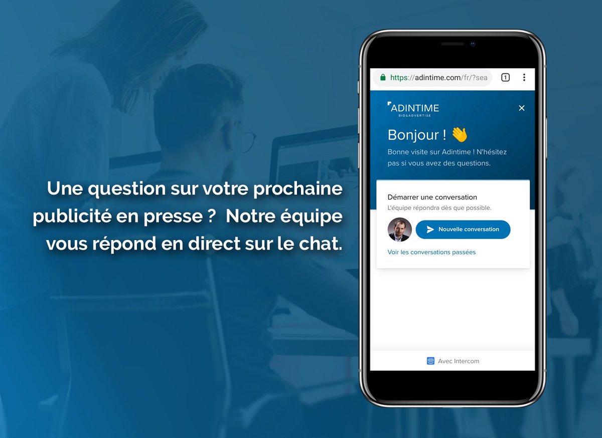 ADINTIME's tweet photo. Vous êtes de plus en plus nombreux à découvrir Adintime 😊 Si vous avez la moindre question, n'hésitez pas ! Que vous soyez sur ordinateur, mobile ou tablette, notre équipe fais le maximum pour vous répondre en direct sur le chat ! #chat #assistance #ads #media #press https://t.co/WwOHOqQH7q