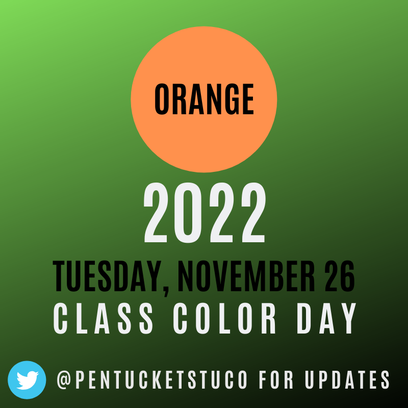 PentucketStuCo's tweet photo. Here's a quick clarification... The shade of orange on the original Spirit Week poster looked like yellow to some. 

#PentucketSpiritWeek https://t.co/QkiwkwJquZ