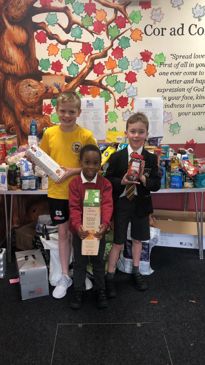 StColumbasPHead's tweet photo. The Prep boys have been collecting for St Albans Open Door charity. #harvest #SCCcompassion https://t.co/jA5XD9JEuu