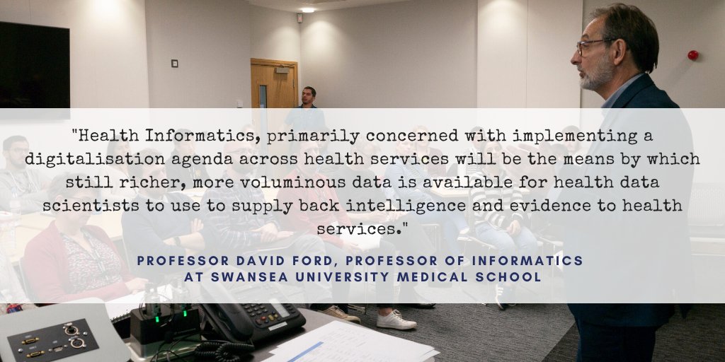 PopDataSci_SU's tweet photo. Prof David Ford speaks to our new cohort of @MSc_HI & @MSc_HDS students on the importance of #healthinformaticians and #healthdatascientists working in partnership. https://t.co/nCiTLDyONv https://t.co/GoqbtBjVIc