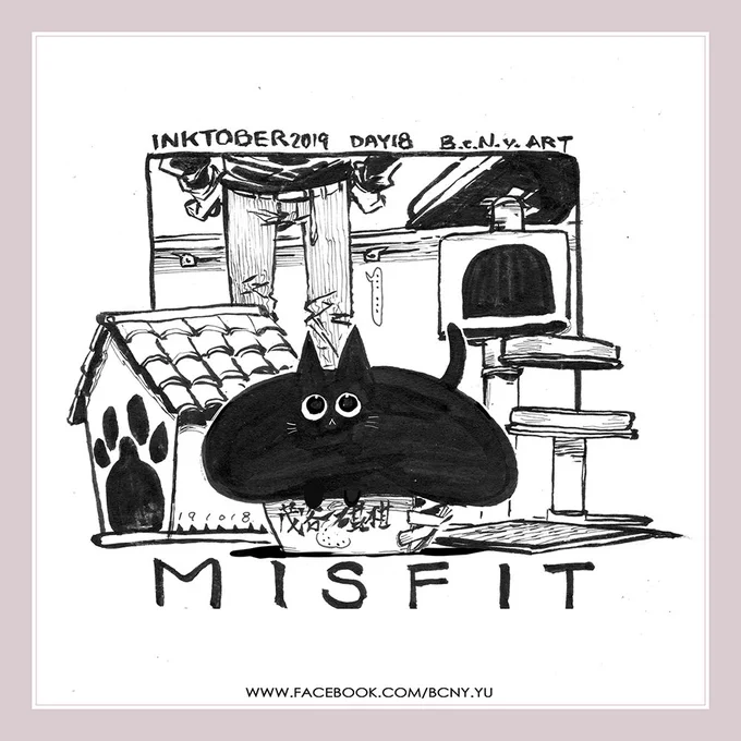 #inktober2019 【 #MISFIT】"Ya know?" "Meow" "I spent so much money for the cat house..." "Meow (Scratching its head)" "Spent so much time on assembling dat cat climbing frame..." "(Yawn---)" "AND YOU STILL STAY IN DAT ALMOST BROKEN CARTON!!!" "(Look down you)" "..." #cats 