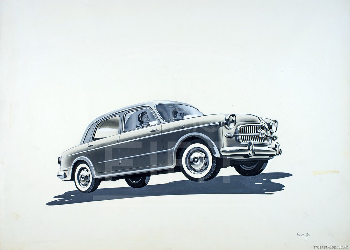 1956 ca. Fiat 1100 103 E - bozzetto