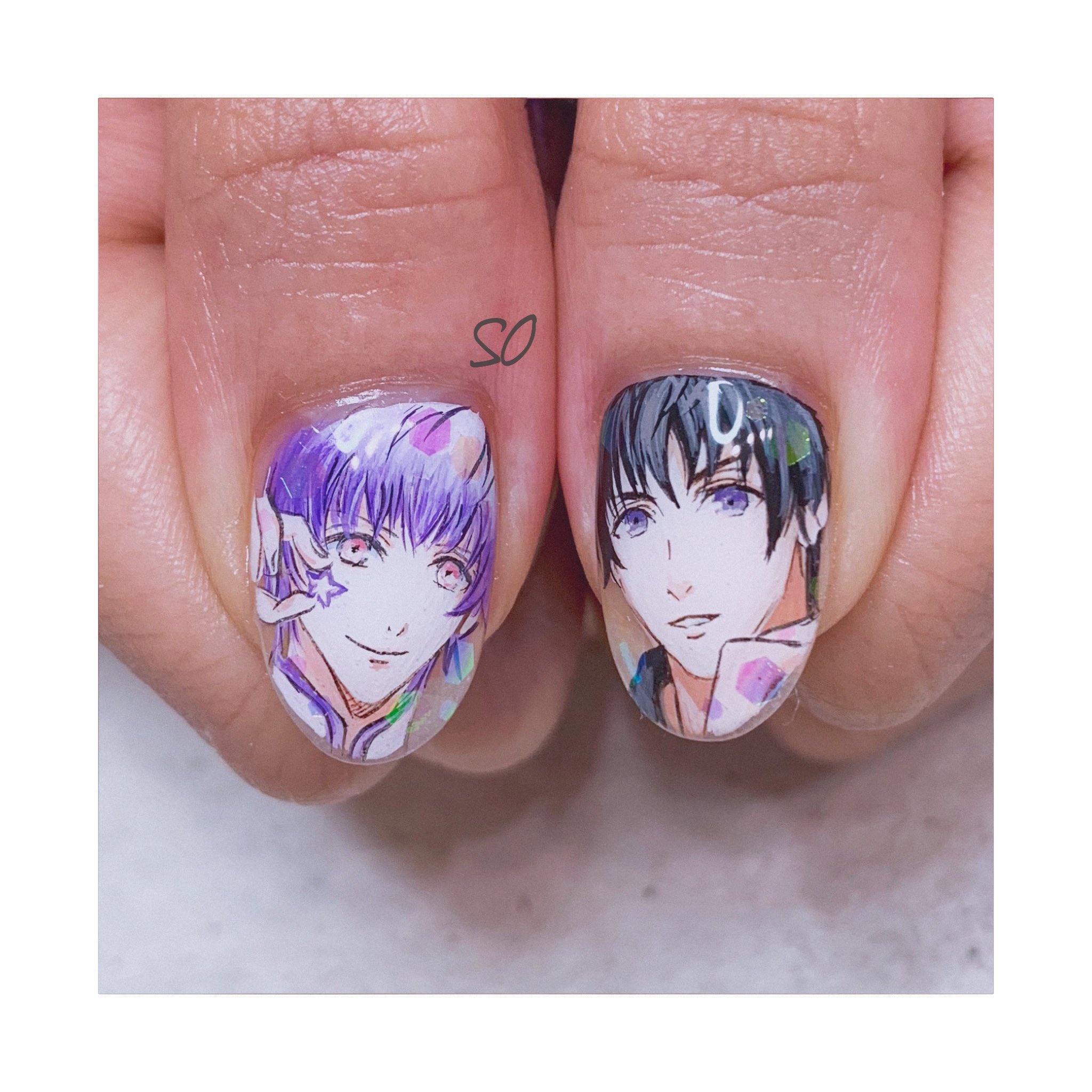 Soichiro Nagamine 痛ネイル お客様オーダー うたプリhe Vens鳳瑛二痛ネイル 生誕祭に向けてキラキラ華やかに 痛ネイル うたのプリンスさまっ 鳳瑛二生誕祭 鳳瑛二生誕祭19 恵比寿ネイルサロン T Co