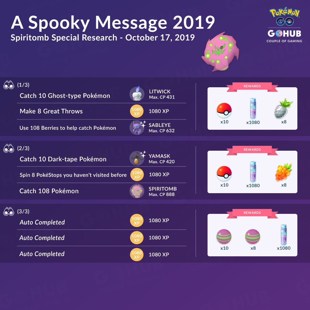 Pokemon Go Spooky Spiritomb Special Research and Halloween