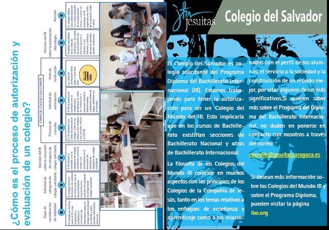 Jesuitas_ZAR's tweet photo. Ya tenemos el folleto como Colegio solicitante del Bachillerato Internacional. Os animamos a buscarlo en el hall #queremossercolegioIB https://t.co/SKLtH3kUcd