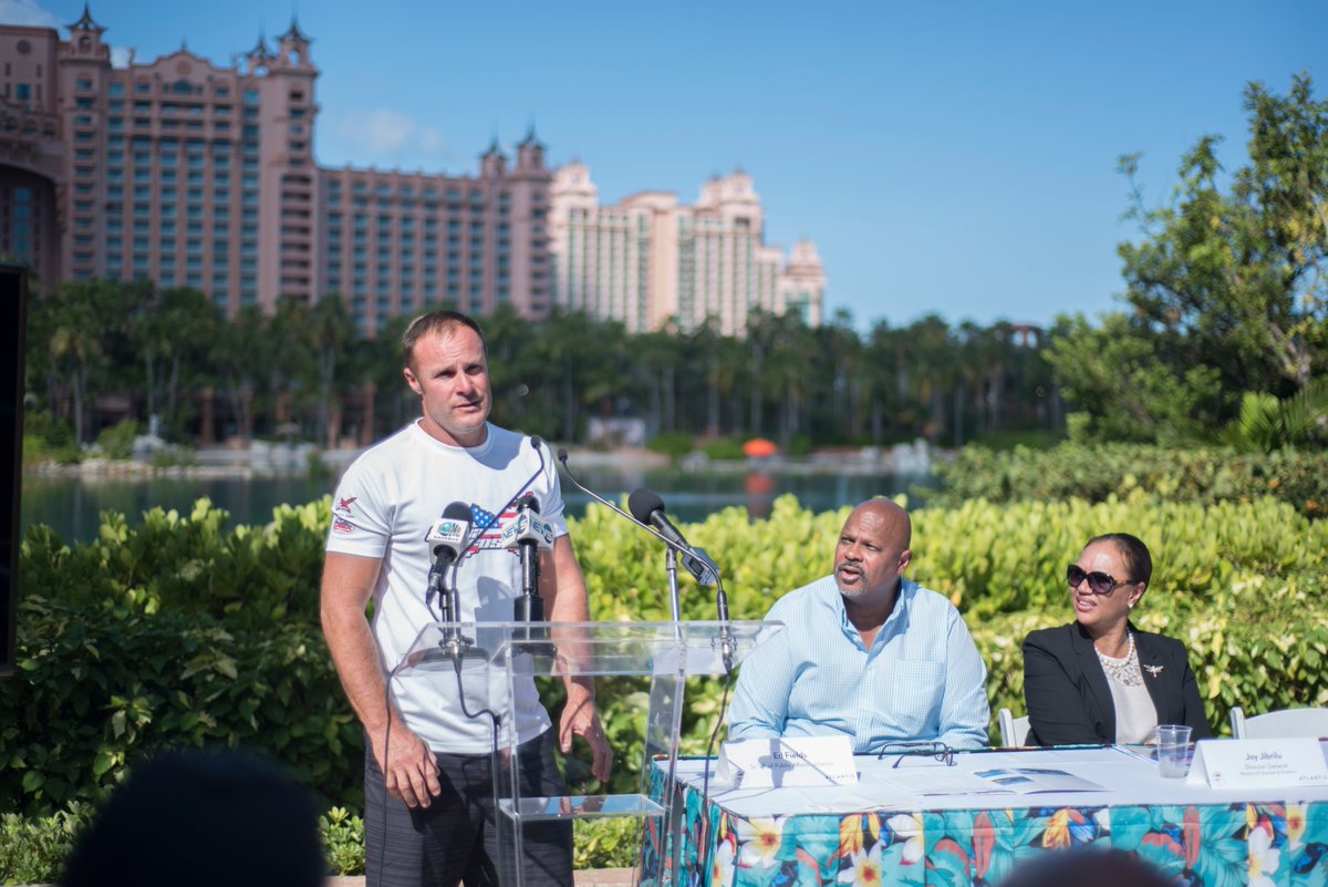On Wednesday, Atlantis welcomed <a href="/P1AquaX/">P1 AquaX</a> CEO, Azam Rangoonwala, and reigning champion, Brian Baldwin, to The Bahamas for the official launch of P1 AquaX World Championship. Time is winding down for #RaceToTheBahamas! Visit aquaxatlantis.com for more information.