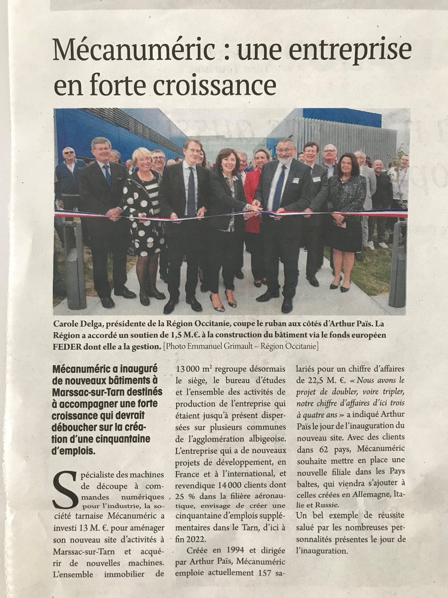 Themelia_81's tweet image. #Article paru dans @tarn_libre sur l&apos;#Inauguration de #Mécanuméric à #MARSSAC SUR TARN
Retrouvez cet article et d&apos;autres photos sur le site de @Themelia_81  : themelia.fr/actualite-inau…