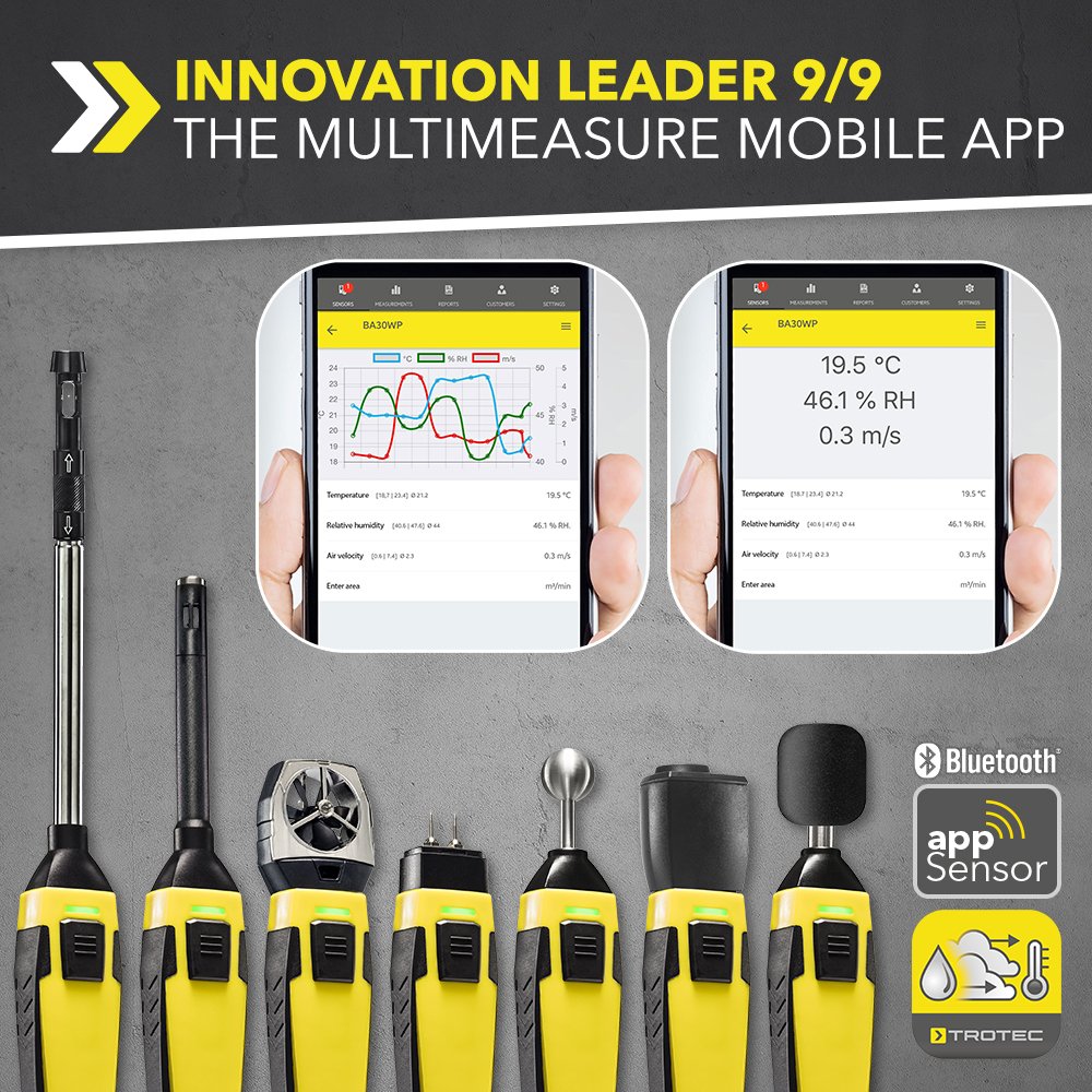 Trotec24_EN's tweet image. Makes your smartphone even smarter – the app that allows you to control all appSensors from Trotec #App #appSensors #measuringdevices #MultiMeasureMobile #Smartphone #Trotec trotec-blog.com/en/?p=9882