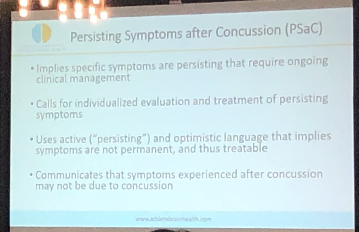 Dr. Donna Broshek <a href="/dkb0101/">Donna Broshek</a> and the International Congress for Athlete Brain Health call for abolishment of “post concussion syndrome” terminology #ICABH #athletebrainhealth #sportsPT