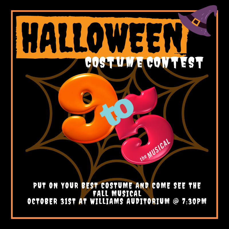 FSUauditorium's tweet photo. Did you hear the news? We are hosting a costume contest on the October 31st performance of 9 to 5 at @FSUauditorium! Check out the graphic below! https://t.co/p4MZSM22EL
