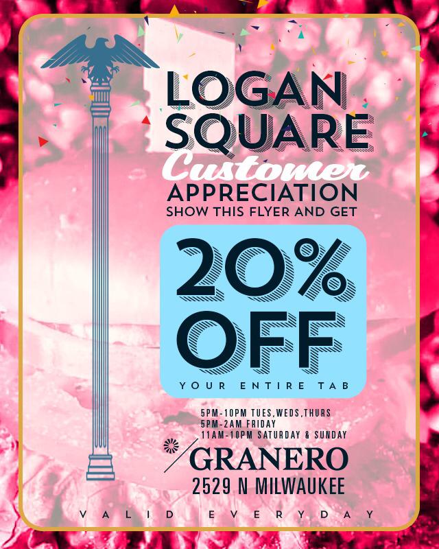 GraneroChicago's tweet photo. We Appreciate You!!! Show this flyer and get 20% OFF! #CUSTOMERAPPRECIATION https://t.co/3O2b5PyyuR