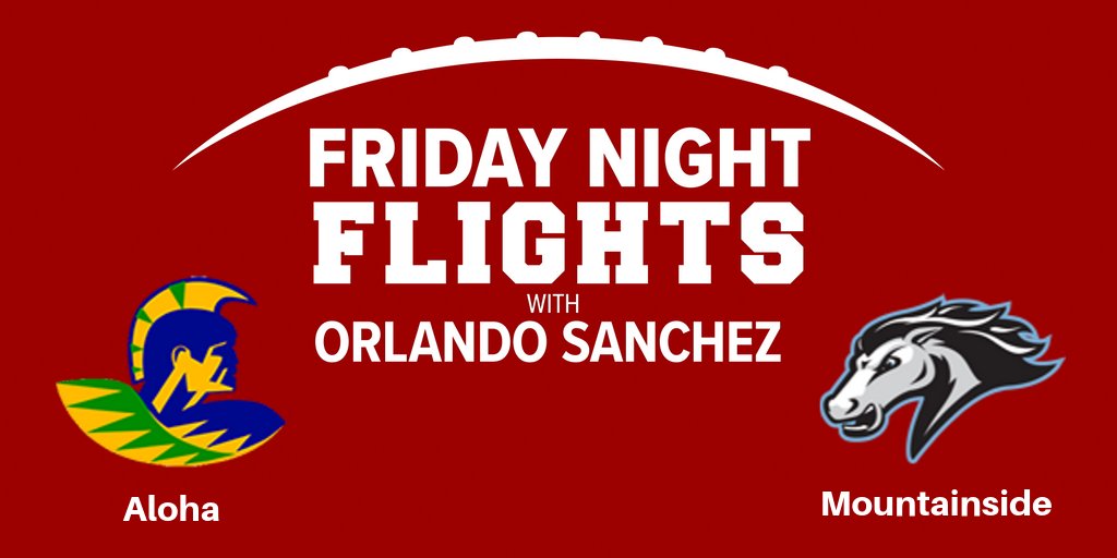 Two teams looking to bounce back with a BIG league win. We’ll be at Mountainside for Friday Night Flights with <a href="/orlandokgw/">Orlando Sanchez</a>! #KGWPreps <a href="/AlohaHighSchool/">Aloha High School</a> @Aloha_Football <a href="/Coach_Volk/">Coach Volk</a> <a href="/mountainsidehs/">Mountainside HS</a>