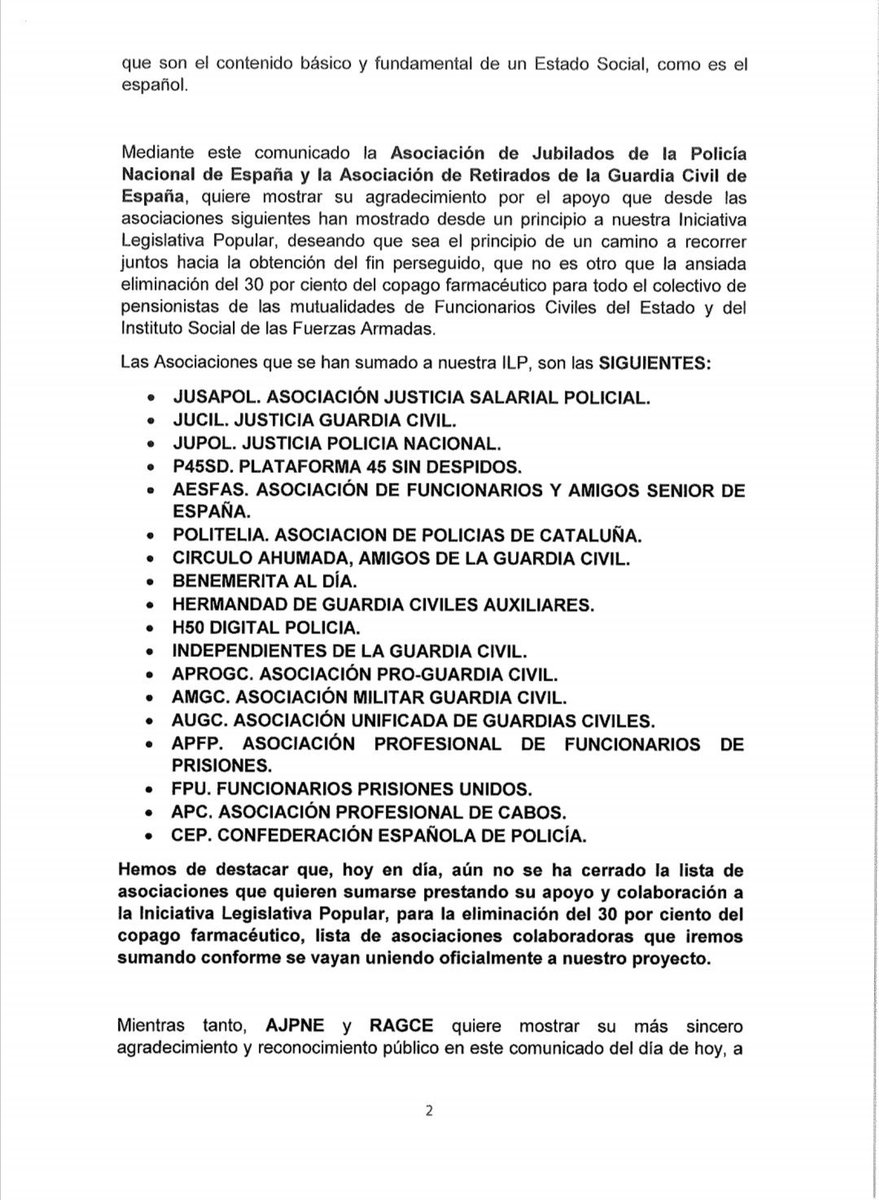 RAGCEasociados's tweet photo. JUNTOS SOMOS ➕ FUERTES
Iniciativa popular que emprenden @AJPN13 y @RAGCEasociados con el apoyo del resto de asociaciones, por el fin del copago farmacéutico. 
@APROGC
@aesfas @benemeritaaldia
@jusapol
@policiah50
@cep_cepolicia
#SiempreGuardiaCivil
#NoAlCopagoFarmacéutico https://t.co/BJLwVmUCdH