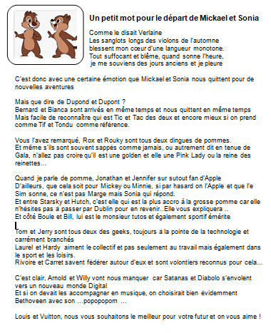 PmMonnier's tweet photo. Joli pot de départ pour @Mi_Felten et de @SoniaBeaudeau #humour #convivialité #amitie #EVAM #SCOIDF https://t.co/lUpfusEKyr