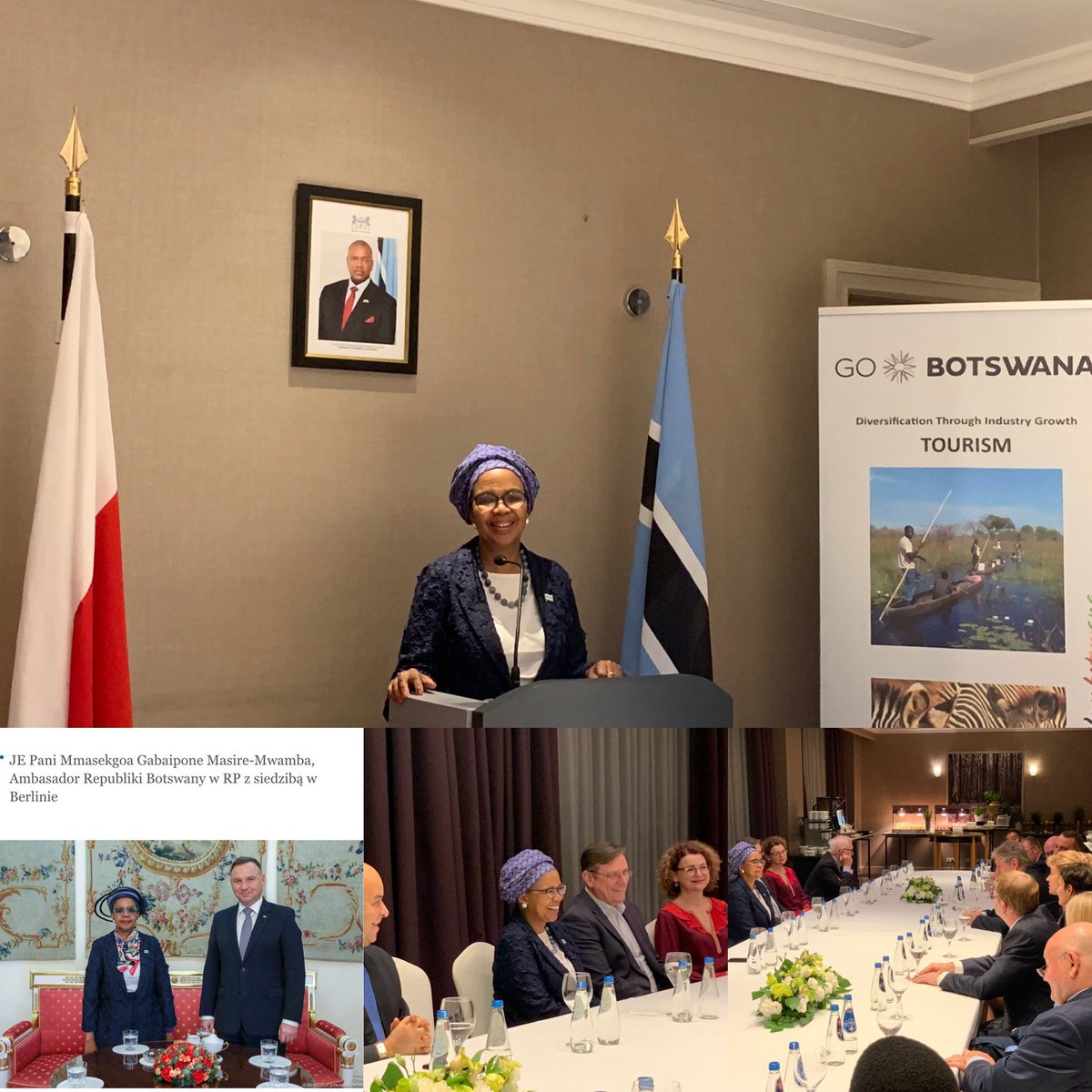 Botswana Embassy in Berlin,  Presenting credentials to Poland reaching out to the diplomatic &amp; Business Community in Warsaw. Thanks to the Polish Chamber of Commerce and their ongoing engagement with @botswana <a href="/OfficialBrandBW/">Brand Botswana</a> , #Botswana #Investment #Tourism.