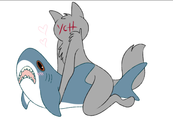 “IKEA shark YCH $12 and it will be fully shaded w/ flat color background. a...